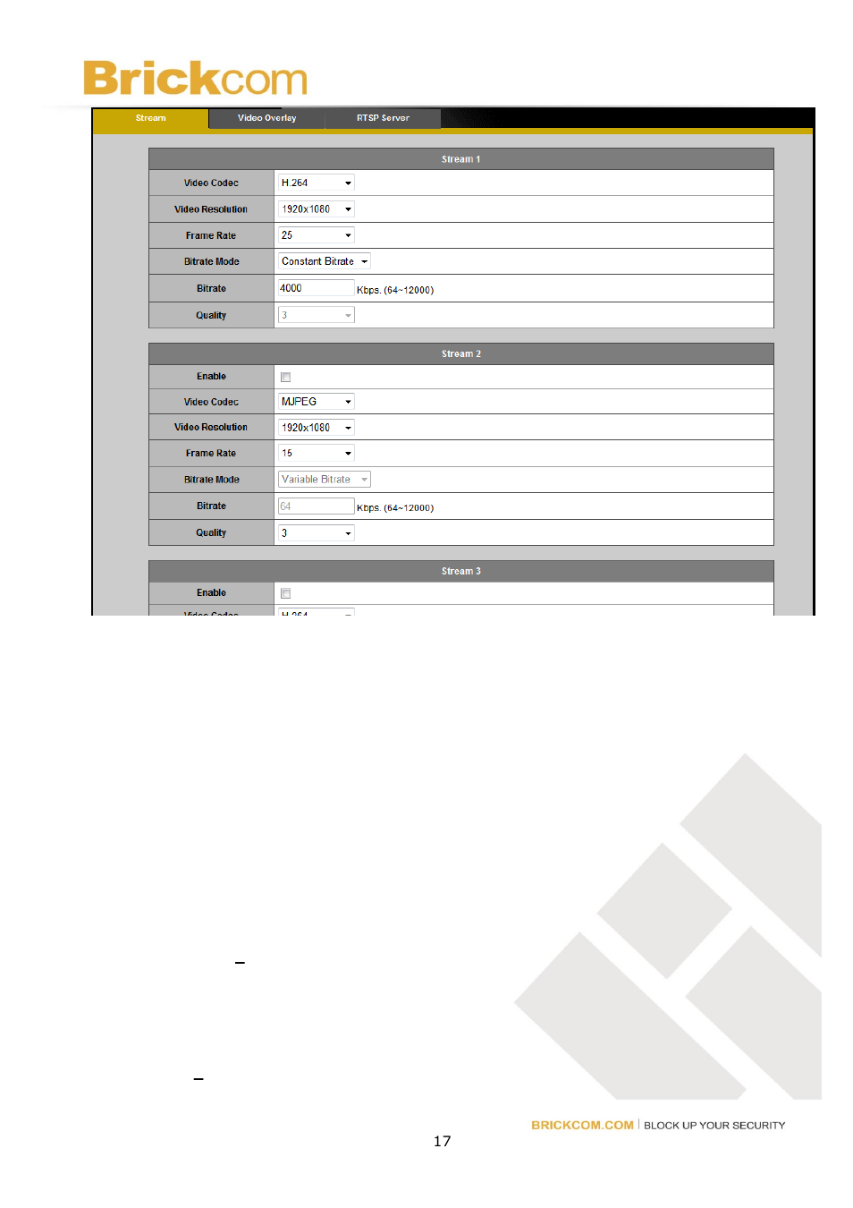 Brickcom Software Users Manual For Firmware release V3.2.x.x User Manual | Page 18 / 72