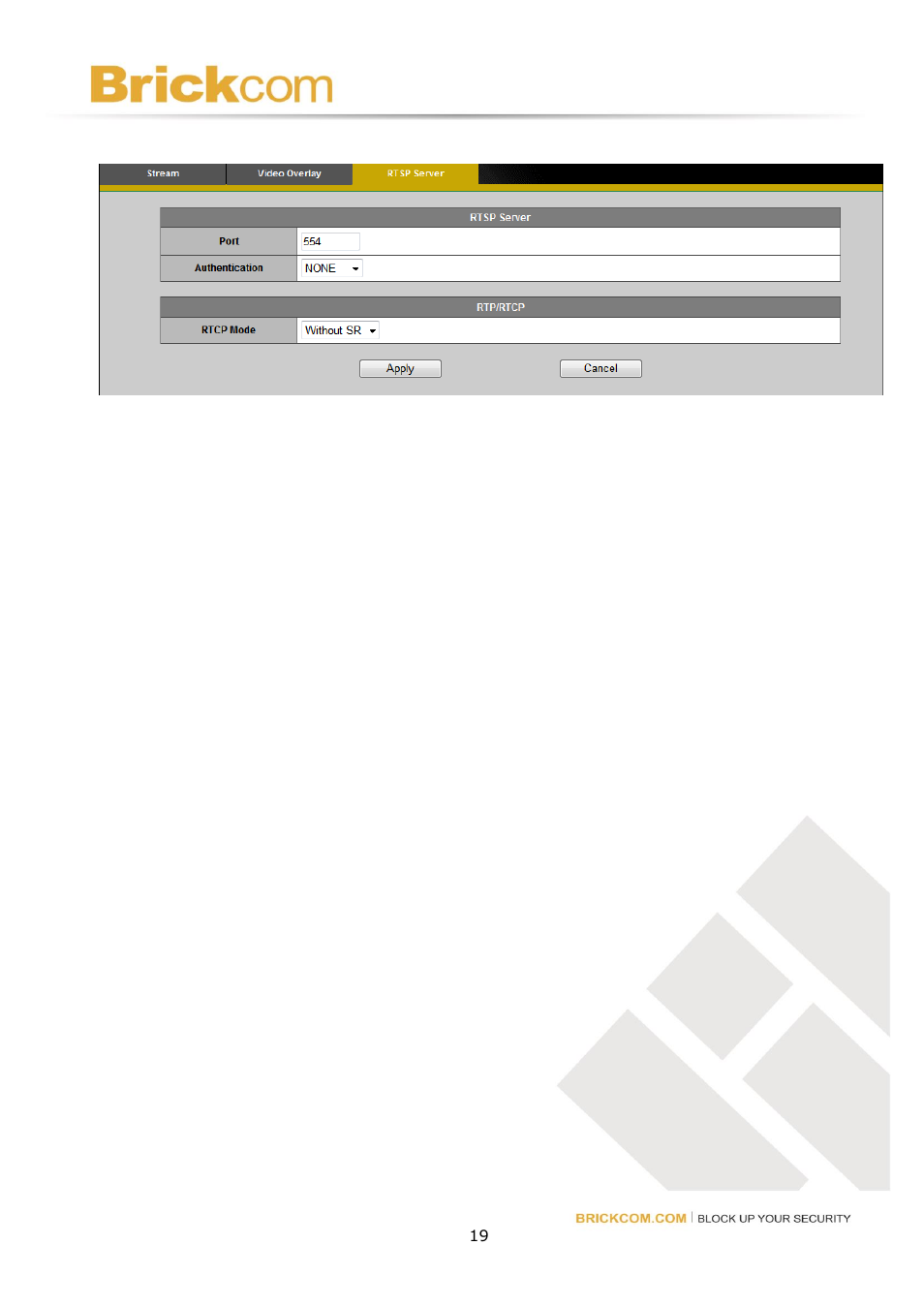 Audio | Brickcom Software Users Manual For Firmware release V3.2.x.x User Manual | Page 20 / 72