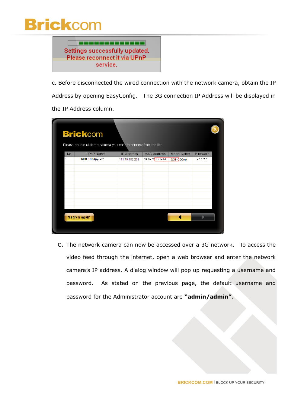 Brickcom Software Users Manual For Firmware release V3.2.x.x User Manual | Page 29 / 72