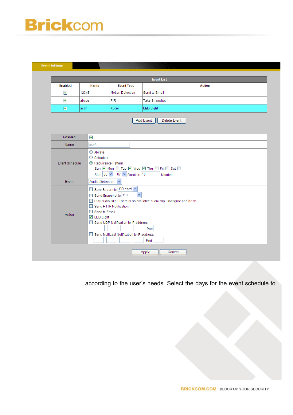 Brickcom Software Users Manual For Firmware release V3.2.x.x User Manual | Page 46 / 72