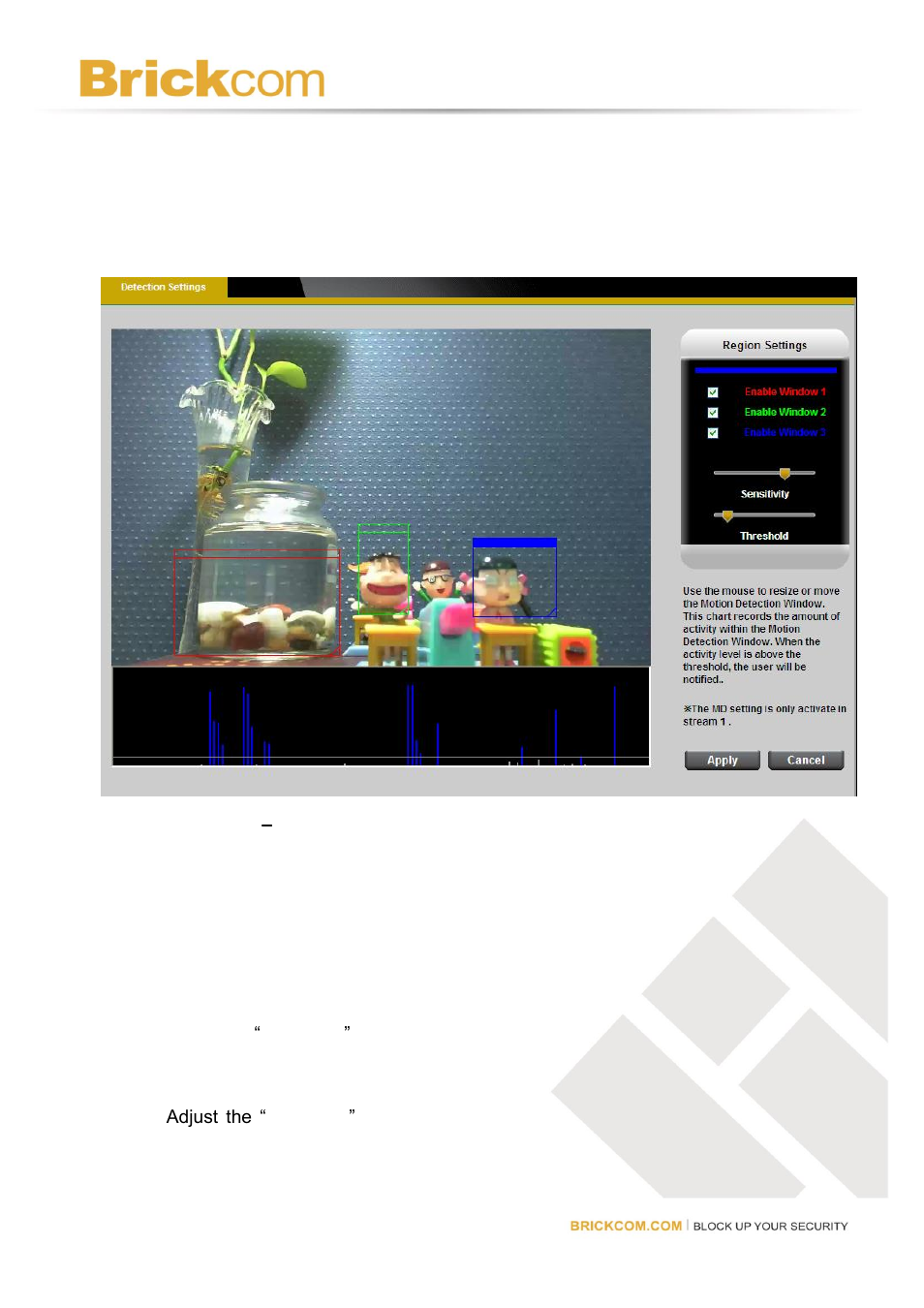 Motion detection | Brickcom Software Users Manual For Firmware release V3.2.x.x User Manual | Page 48 / 72
