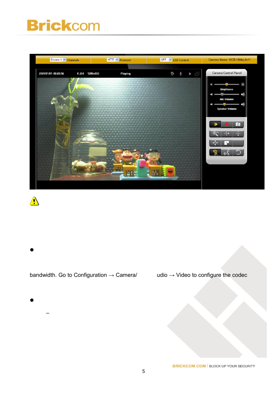 Live view | Brickcom Software Users Manual For Firmware release V3.2.x.x User Manual | Page 6 / 72