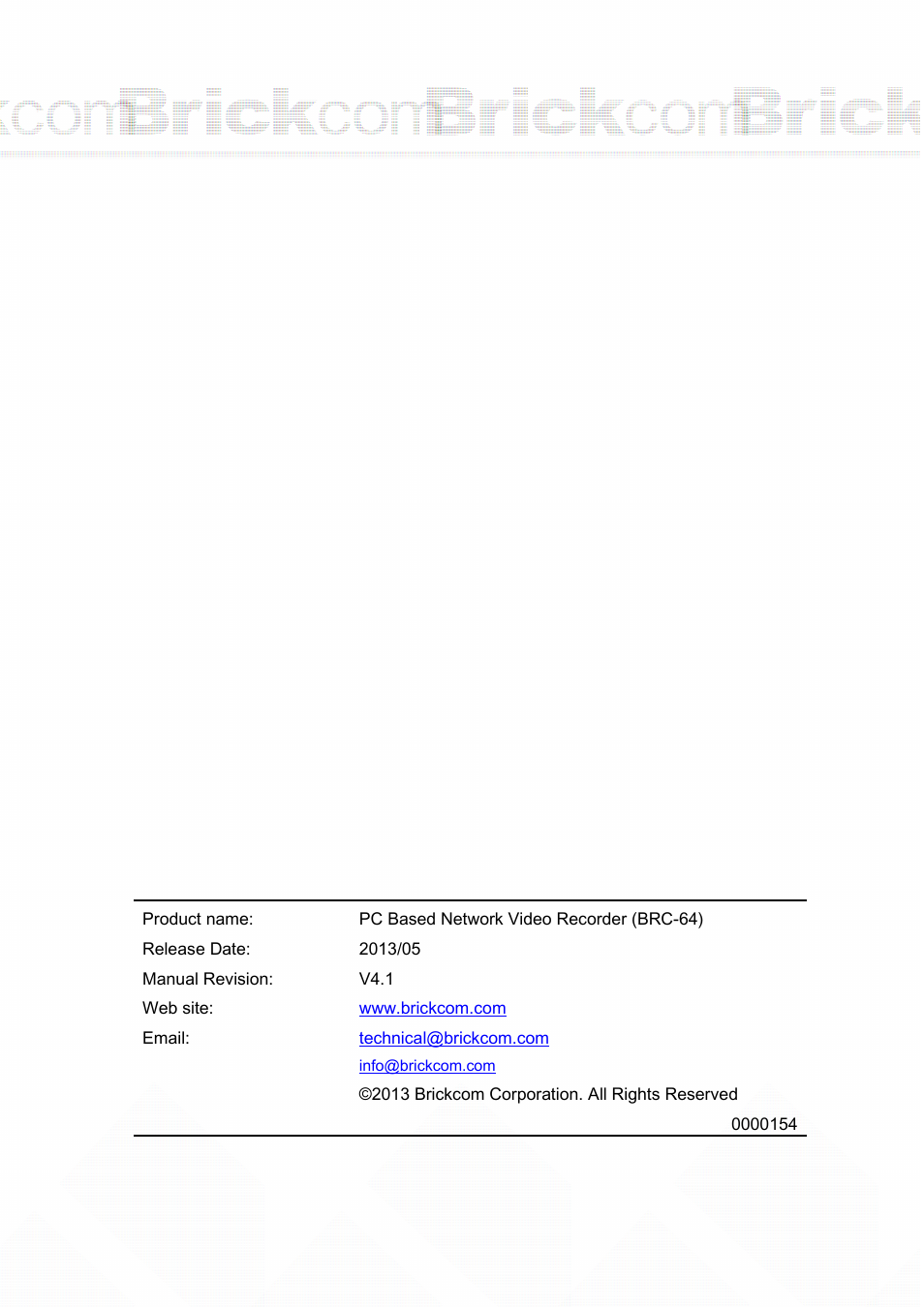 Brickcom BRC-64 User Manual | Page 2 / 99