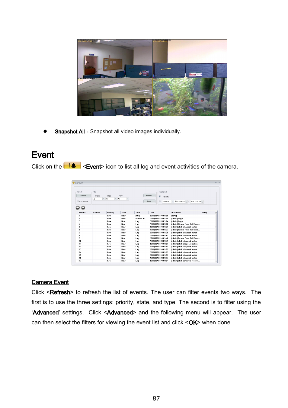 Event | Brickcom BRC-64 User Manual | Page 87 / 99