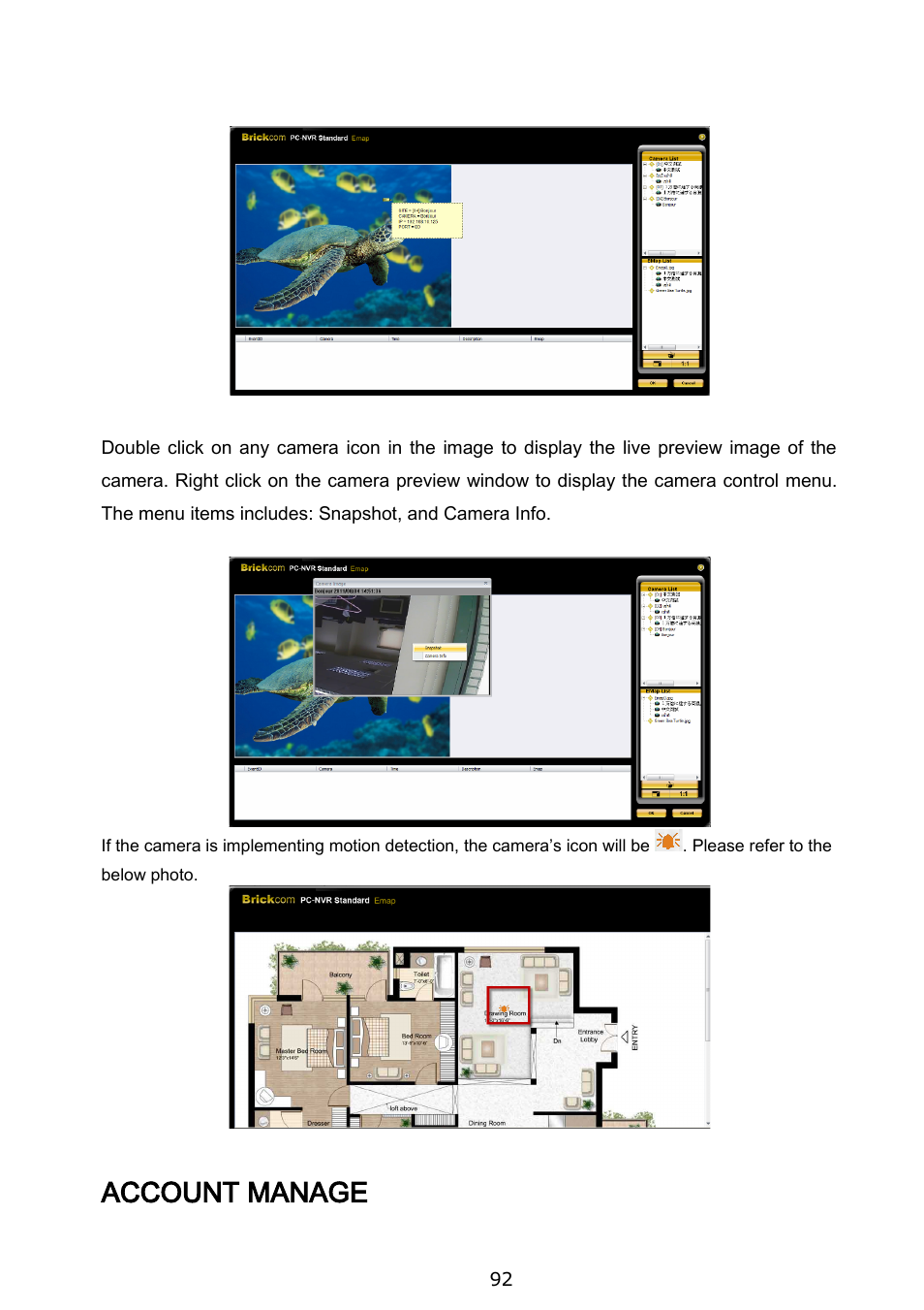 Account manage | Brickcom BRC-64 User Manual | Page 92 / 99