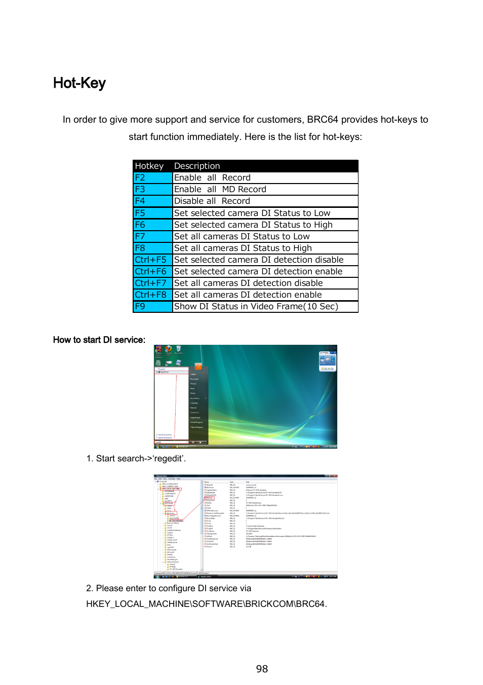 Hot-key | Brickcom BRC-64 User Manual | Page 98 / 99