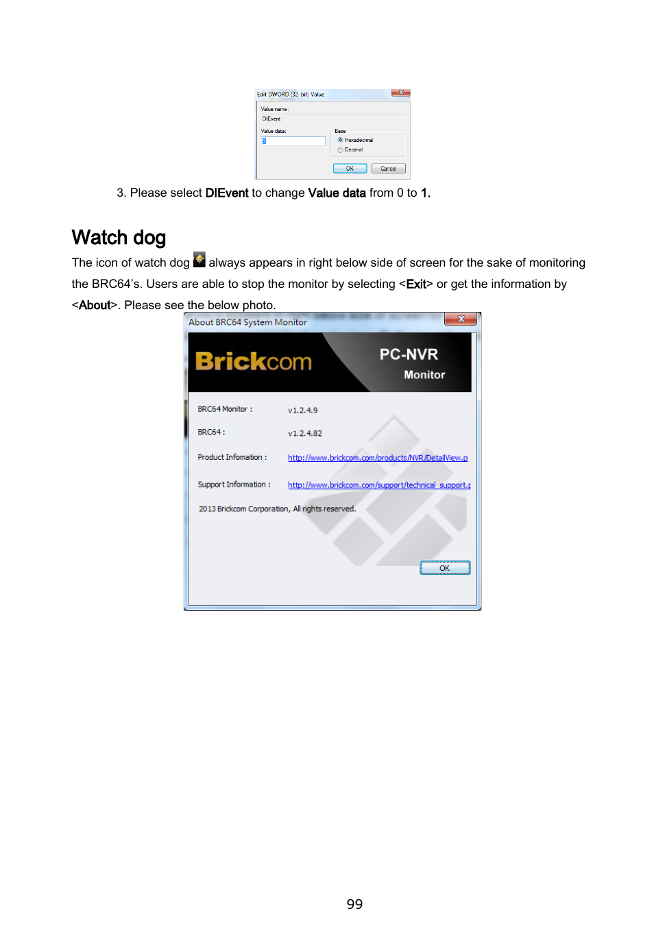 Watch dog | Brickcom BRC-64 User Manual | Page 99 / 99