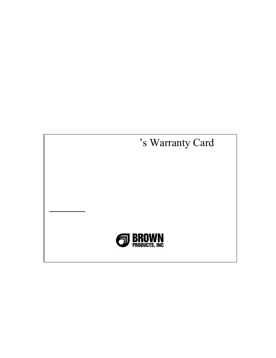 Brush ox, Owner’s warranty card | Brown Products BrushOx (BC2613HER) User Manual | Page 7 / 33