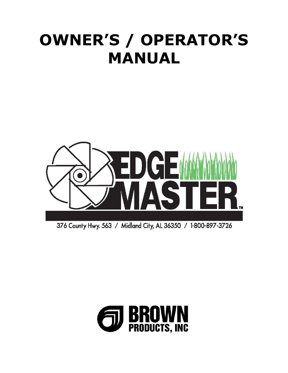 Brown Products EdgeMaster (E-104H, E-104H5.5) User Manual | 25 pages