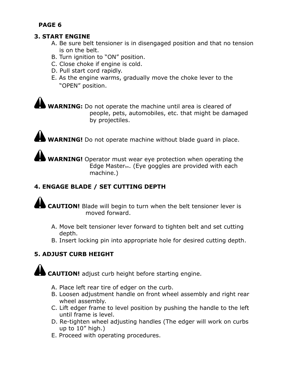 Brown Products EdgeMaster (E-104H, E-104H5.5) User Manual | Page 10 / 25