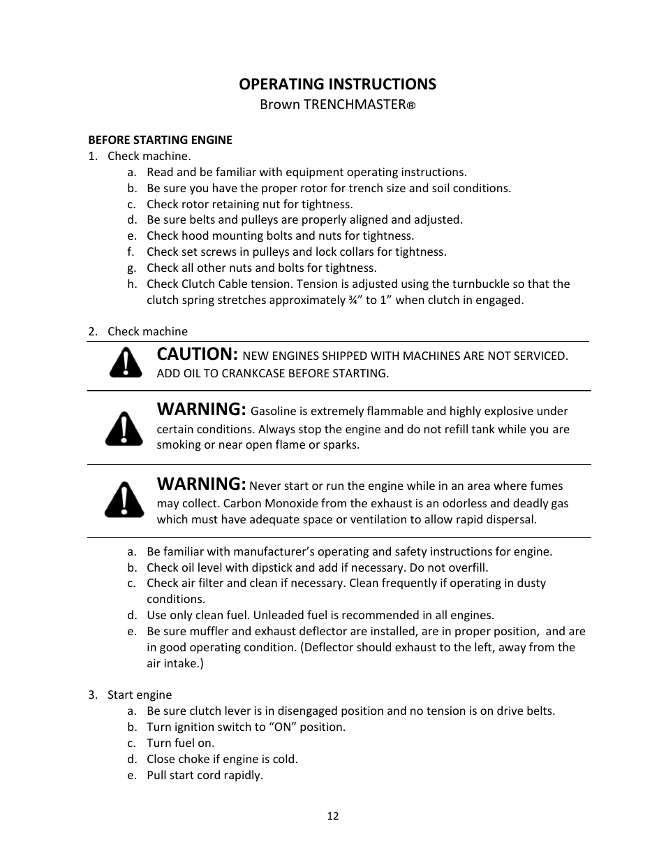 Caution, Warning, Operating instructions | Brown Products ReDefiner _ Wiremaster MOLE (R450H, R450HA, R460HA) User Manual | Page 12 / 24