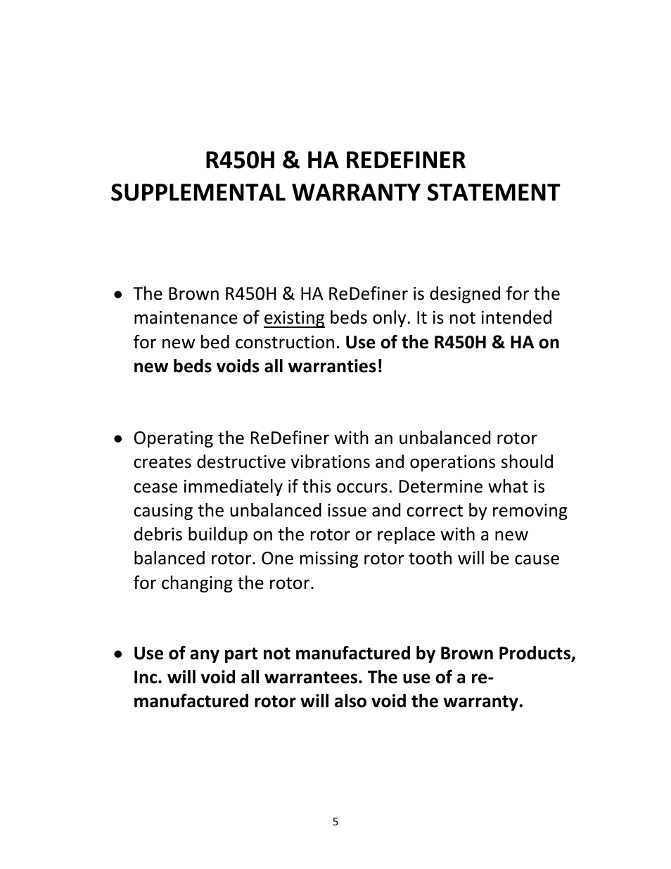 Brown Products ReDefiner _ Wiremaster MOLE (R450H, R450HA, R460HA) User Manual | Page 5 / 24