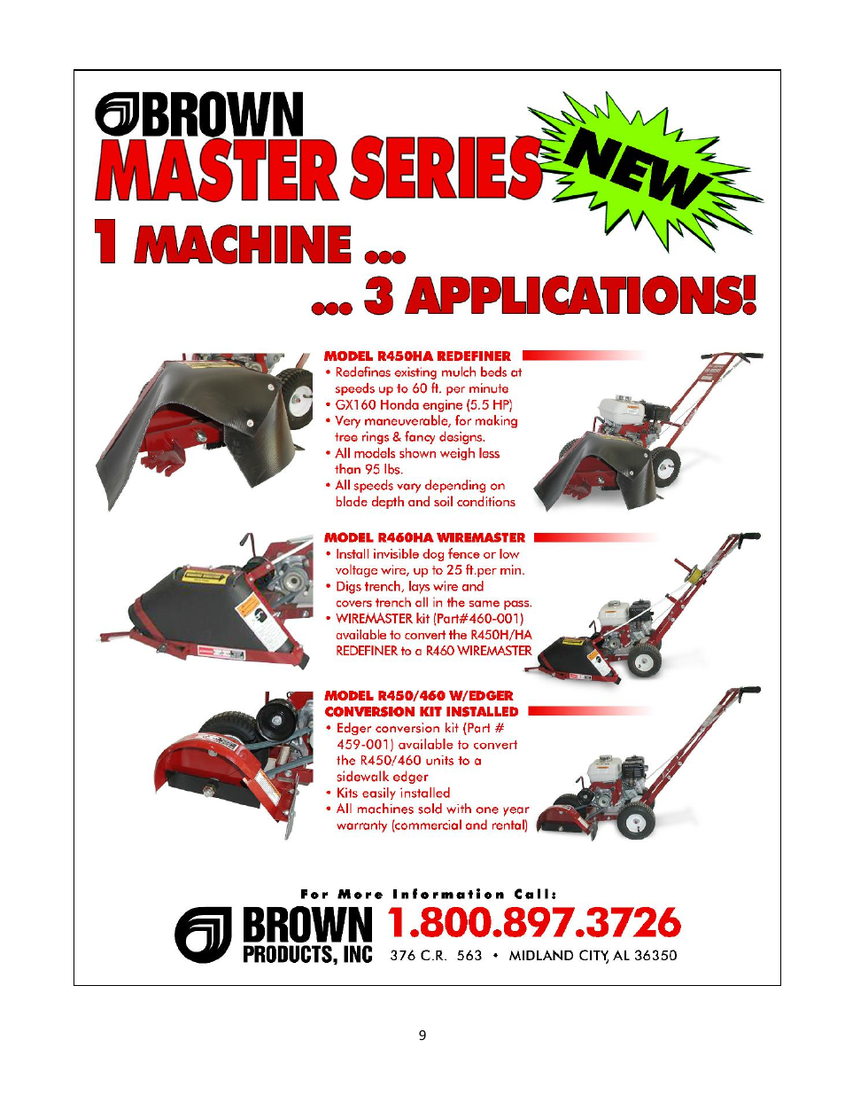 Brown Products ReDefiner _ Wiremaster MOLE (R450H, R450HA, R460HA) User Manual | Page 9 / 24