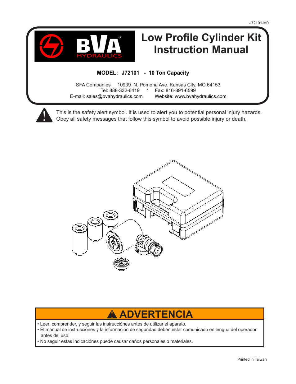 BVA Hydraulics J72101 User Manual | 8 pages