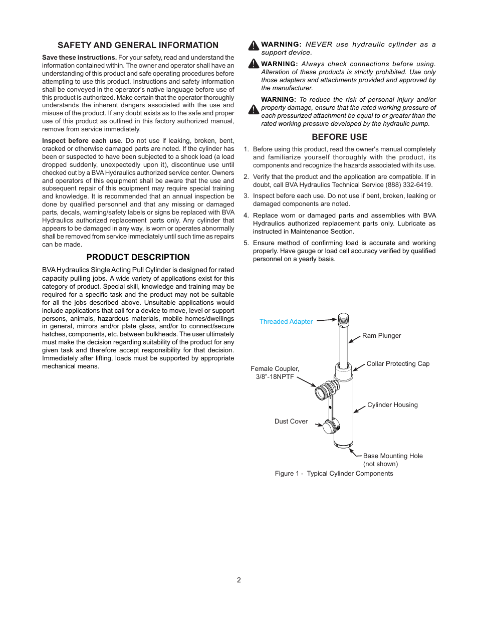 BVA Hydraulics HP1006 User Manual | Page 2 / 24