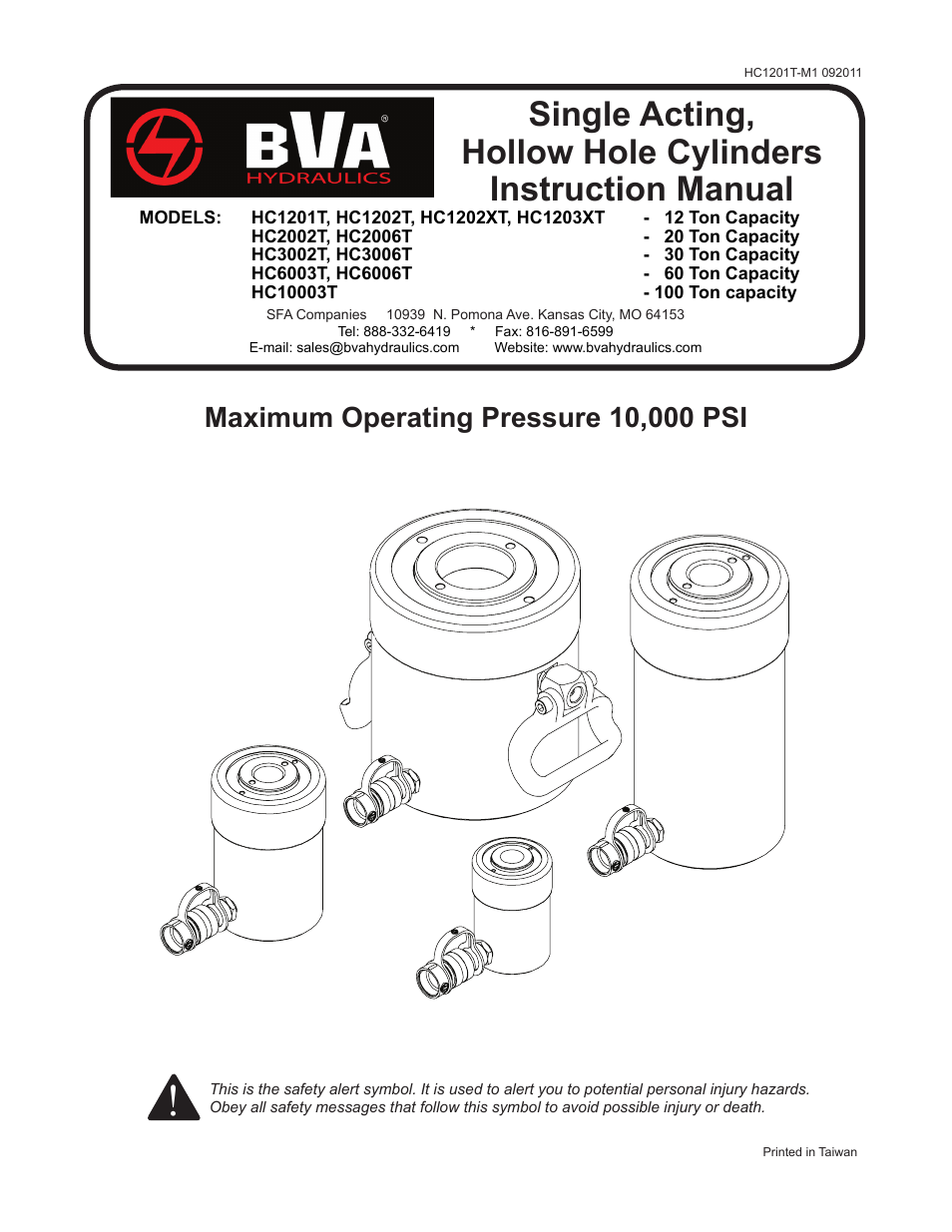 BVA Hydraulics HC6006T User Manual | 12 pages