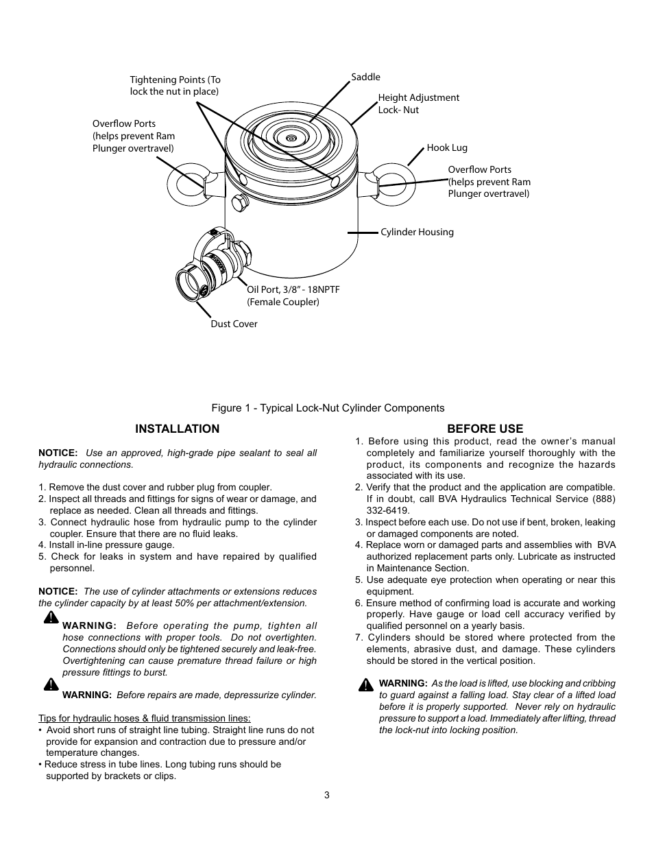 BVA Hydraulics HLNF20002 User Manual | Page 3 / 8
