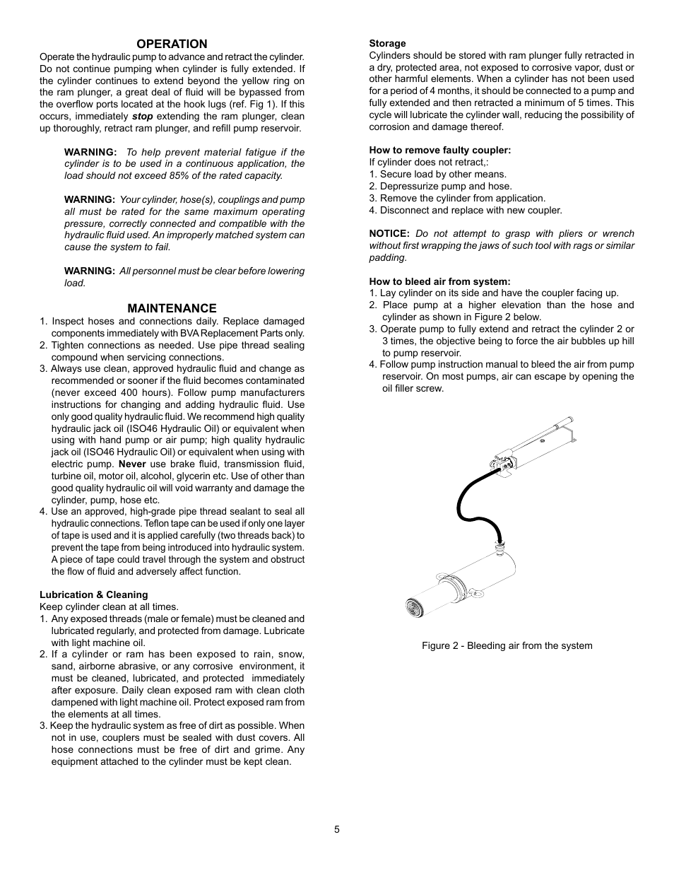 BVA Hydraulics HLNF20002 User Manual | Page 5 / 8