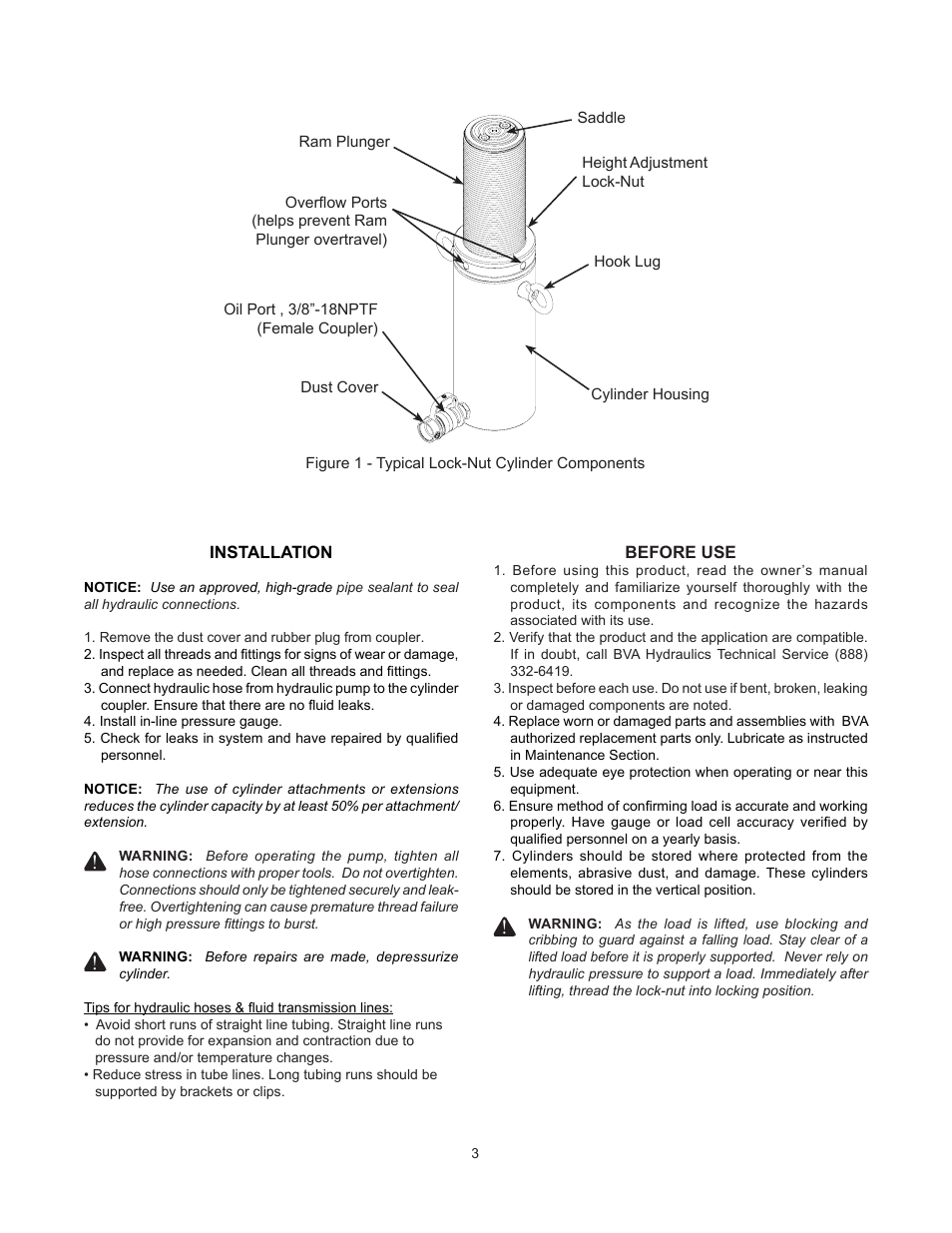 BVA Hydraulics HLN5502--HLN10012 User Manual | Page 3 / 8