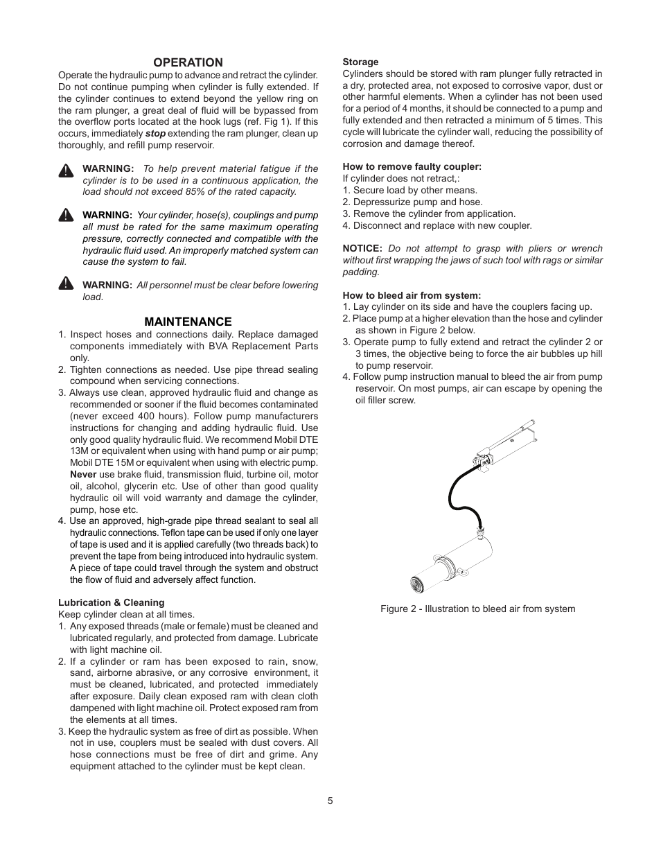 BVA Hydraulics HLN15002--HLN20012 User Manual | Page 5 / 8