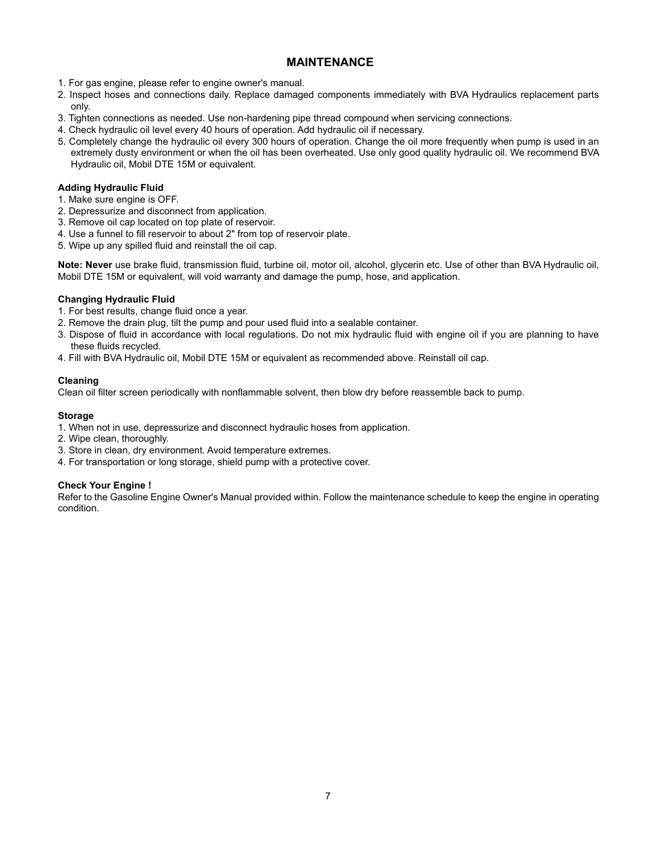 BVA Hydraulics PG6505 User Manual | Page 7 / 12