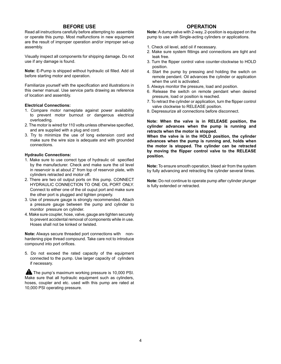 BVA Hydraulics PED0501T User Manual | Page 4 / 8
