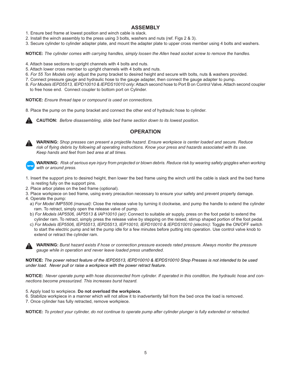BVA Hydraulics IEPD5513, IEP10010, IAP10010, IEPD10010, IEPDS10010 User Manual | Page 5 / 12
