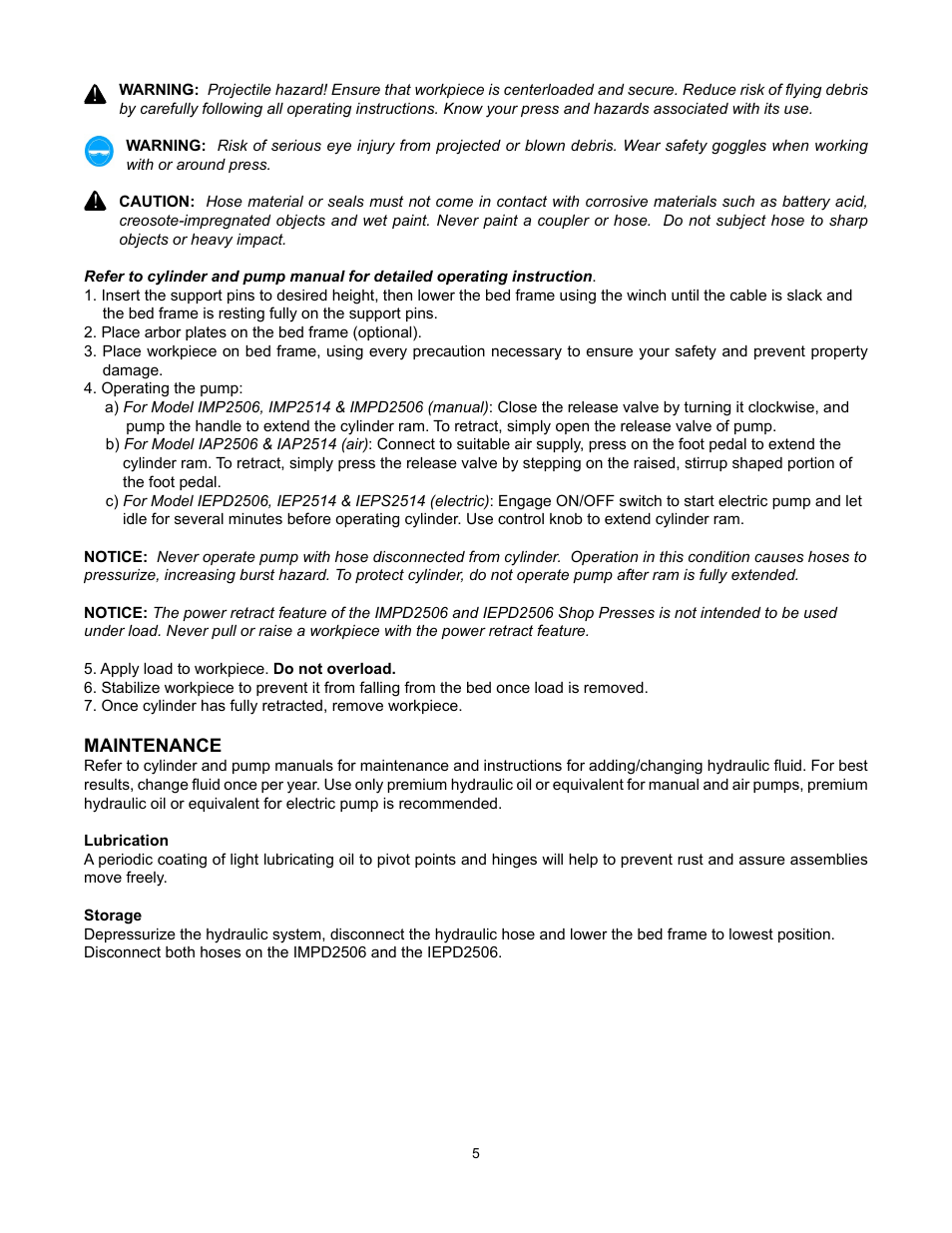 BVA Hydraulics IMP2514, IAP2514, IEP2514, IEPS2514 User Manual | Page 5 / 10