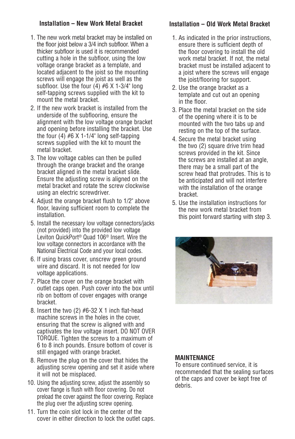Carlon Adjustable Low Voltage Floor Bracket Kit - Low Res User Manual | Page 3 / 4