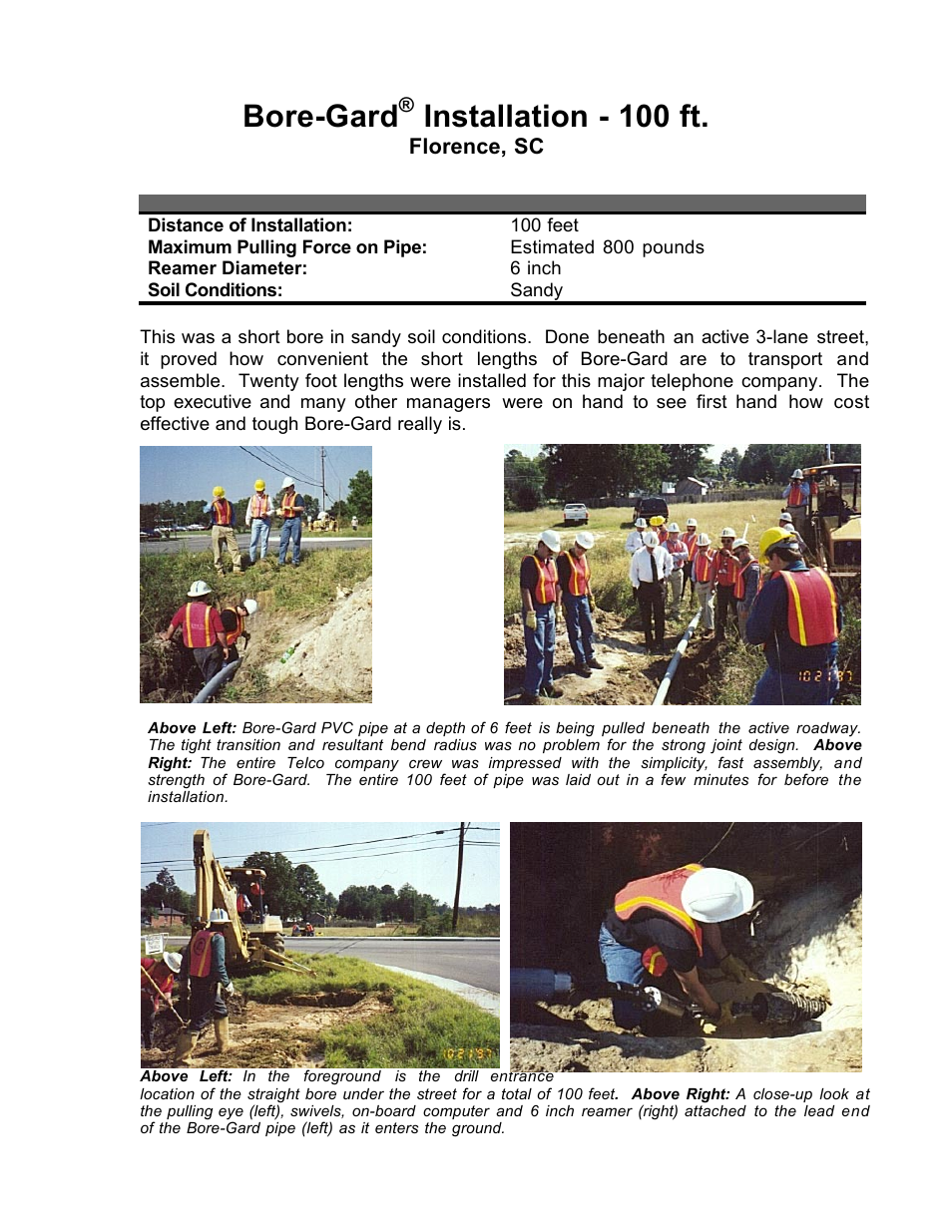 Carlon Bore-Gard Florence User Manual | 1 page