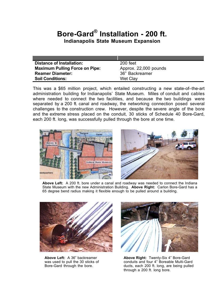 Carlon Bore-Gard Indiana State Museum User Manual | 1 page