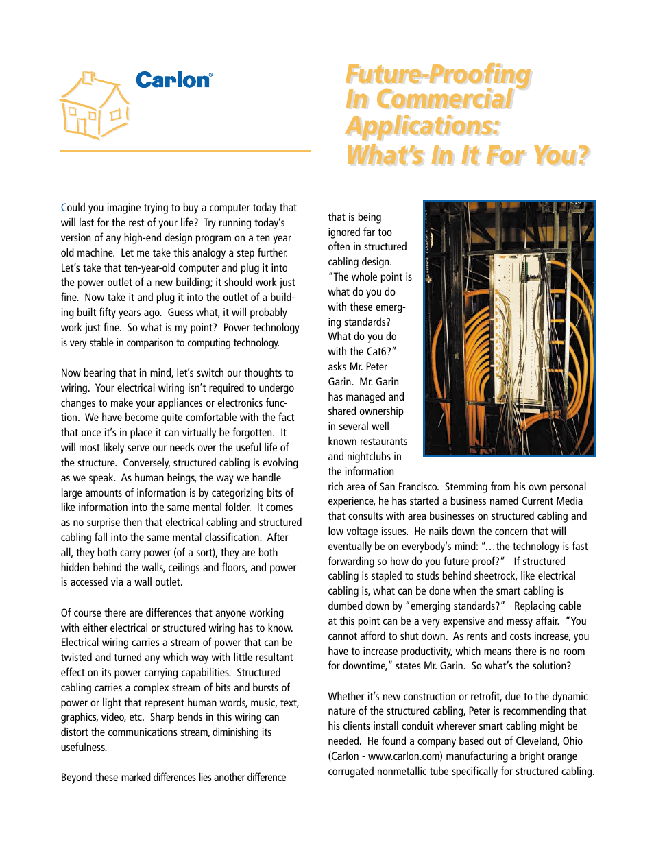 Carlon SCMS Future-Proofing in Commercial Applications User Manual | 2 pages