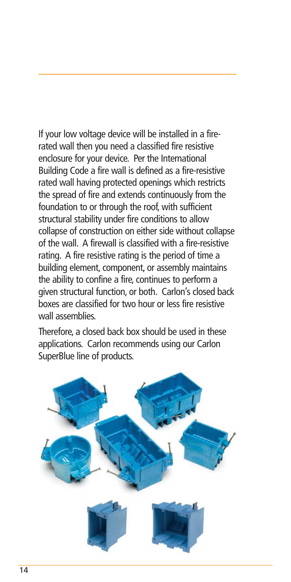 Fire-rated applications | Carlon Structured Cable Management Systems Handbook - Low Res User Manual | Page 16 / 92