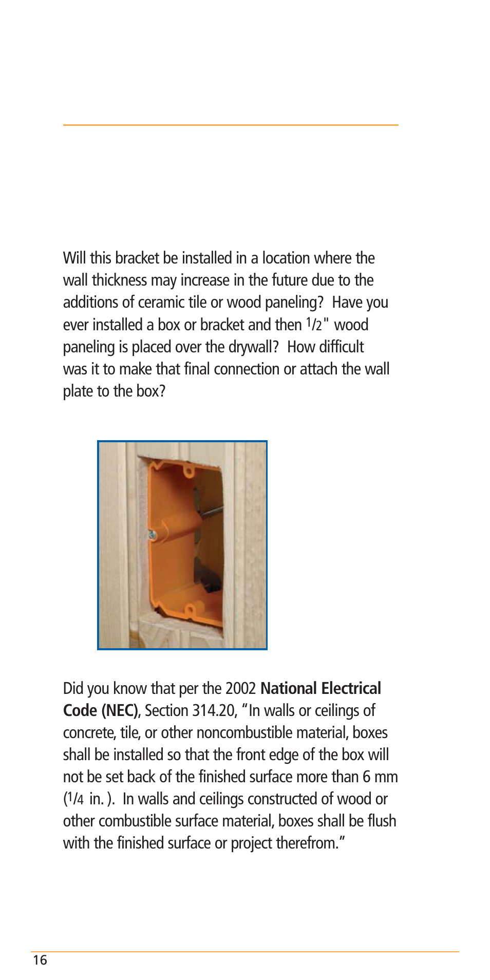 Varying finished wall thickness | Carlon Structured Cable Management Systems Handbook - Low Res User Manual | Page 18 / 92