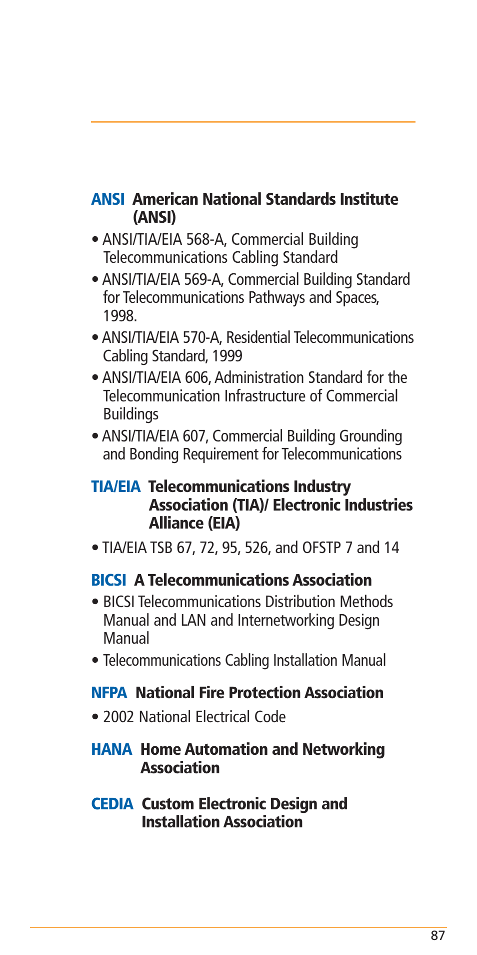 Appendix - reference list | Carlon Structured Cable Management Systems Handbook - Low Res User Manual | Page 89 / 92