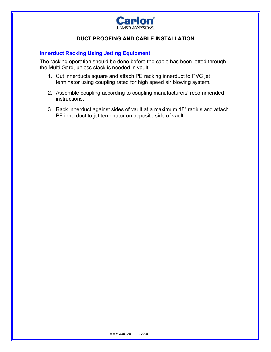 Carlon Duct Proofing and Cable User Manual | Page 3 / 3