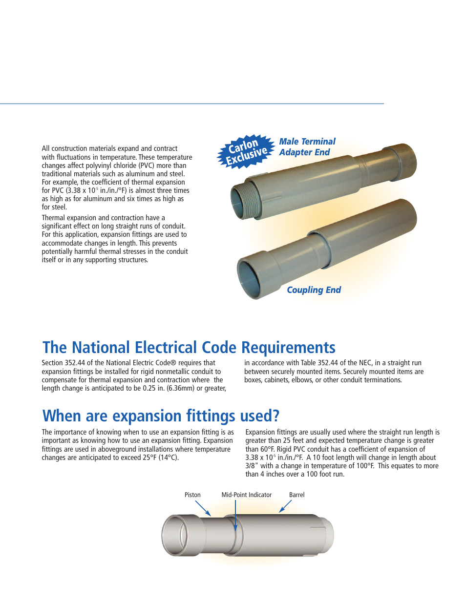 Carlon Expansion Joints User Manual | 6 pages