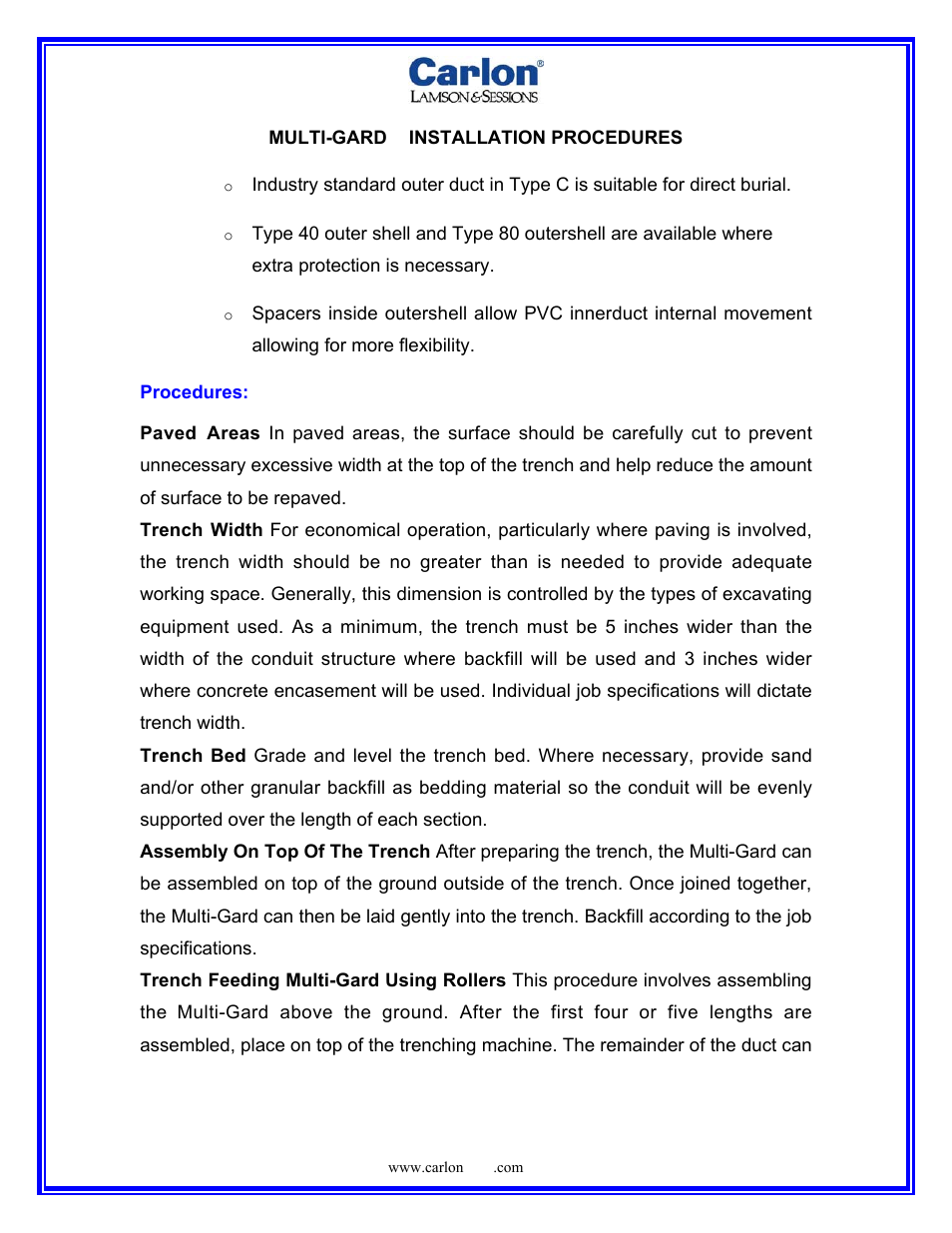 Carlon Multi-Gard Installation Procedures User Manual | Page 5 / 7