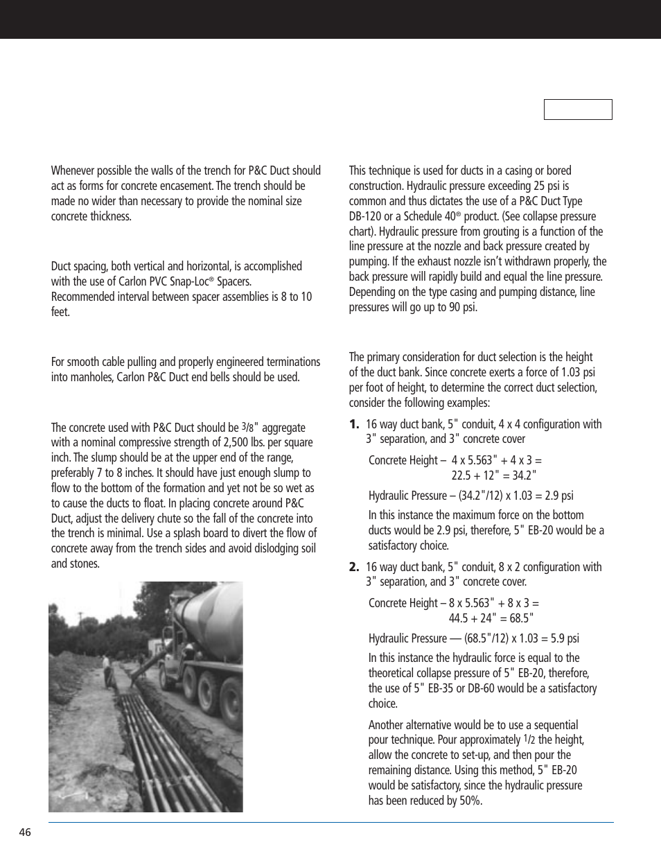 Carlon P&C Duct and Telephone Duct Installation Practices - Low Res User Manual | 1 page