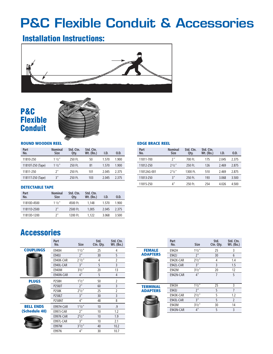 P&c flexible conduit & accessories | Carlon P&C Flex and HDPE User Manual | Page 2 / 4