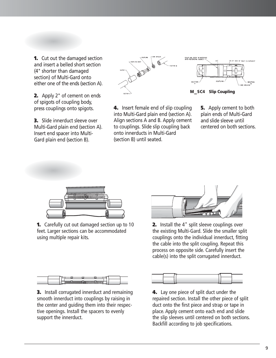 Multi-gard, Pvc – repairs | Carlon PVC Multi-Gard - Low Res User Manual | Page 4 / 5
