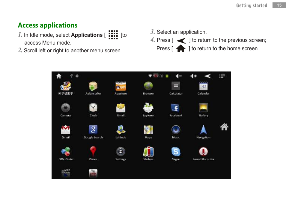 Access applications 1 | Double Power Technology MD-702 User Manual | Page 17 / 64