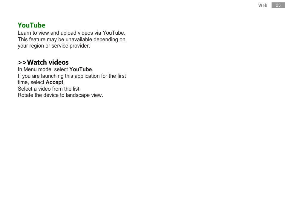 Youtube, Watch videos | Double Power Technology MD-702 User Manual | Page 25 / 64