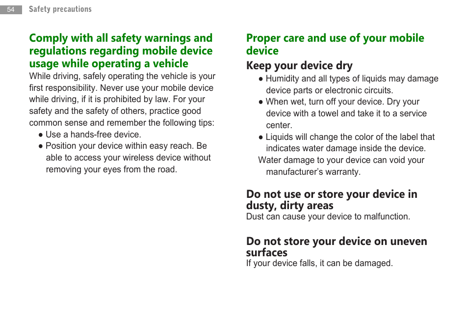 Do not store your device on uneven surfaces | Double Power Technology MD-702 User Manual | Page 56 / 64