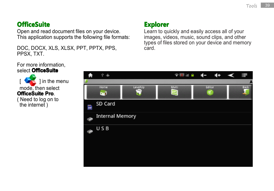 Officesuite, Explorer | Double Power Technology MD-740 User Manual | Page 41 / 62