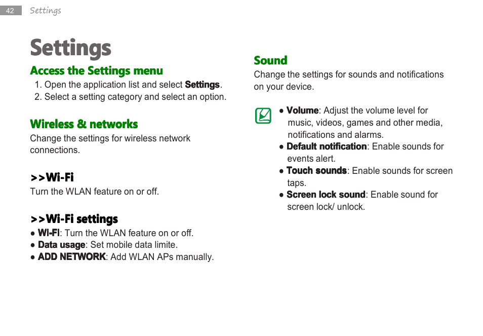 Settings | Double Power Technology MD-740 User Manual | Page 44 / 62