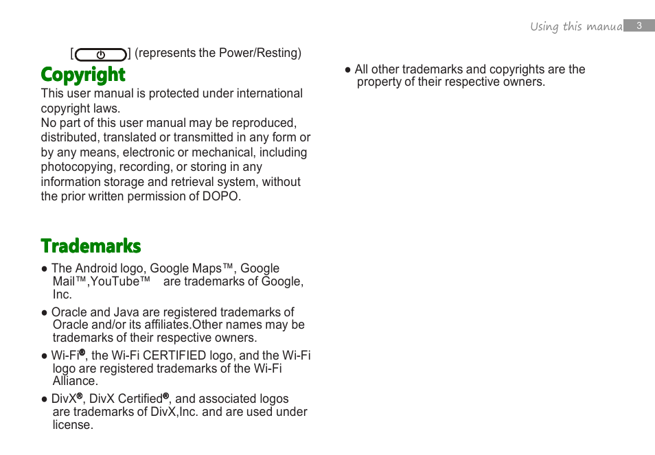Copyright, Trademarks | Double Power Technology MD-740 User Manual | Page 5 / 62