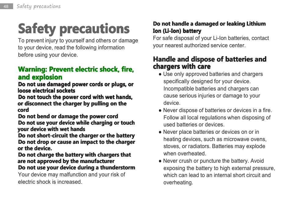 Safety, Warning, Handle | Double Power Technology MD-740 User Manual | Page 50 / 62