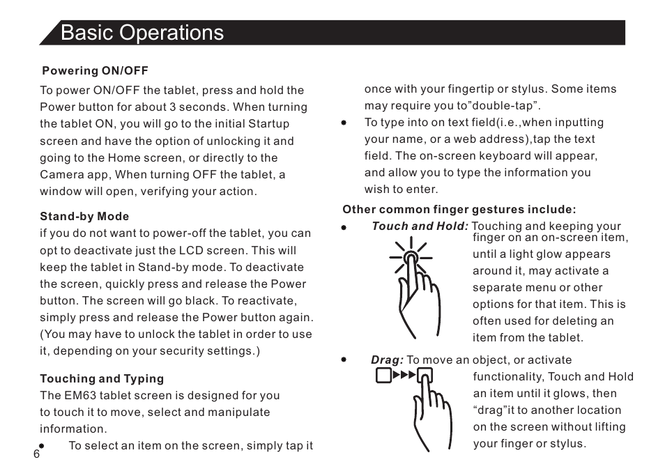 Basic operations | Double Power Technology GS918 User Manual | Page 6 / 26