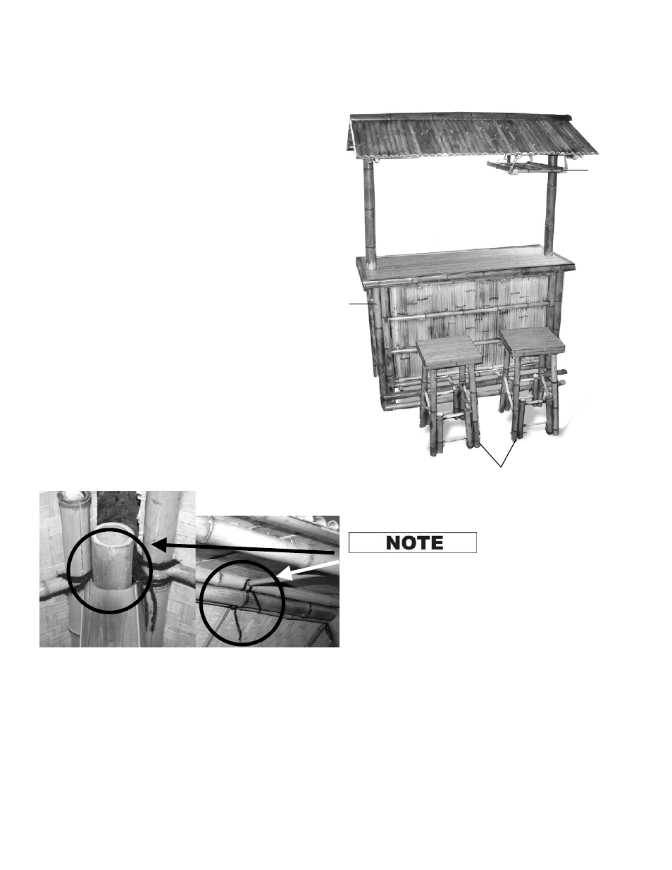 General product specifications, Features, Package contents | Specifications, Components, Do not cut the string | AmeriHome BABBS2 Bamboo Bar Stools User Manual | Page 3 / 7